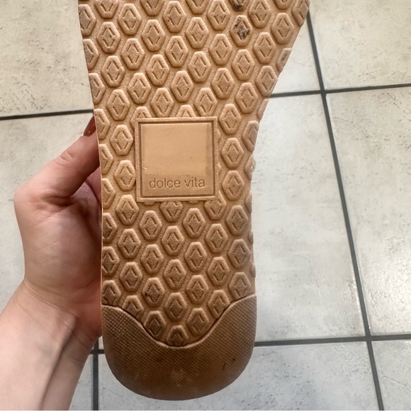 Gold Platform Loafers Dolce Vita Janine Slip On Wedge Shoes GUC Women’s - Picture 11 of 16